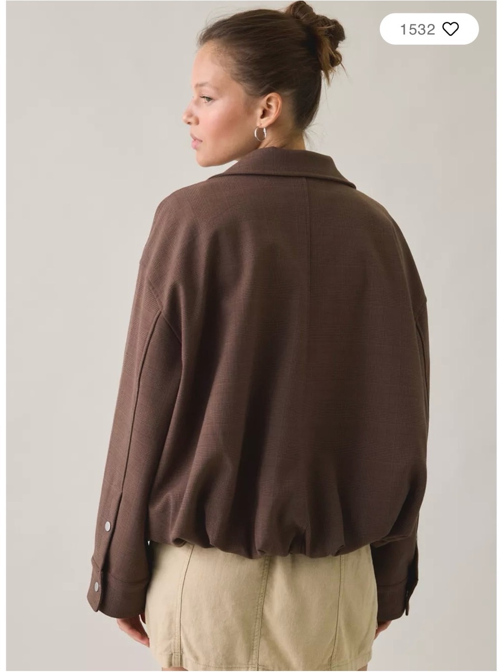 Brown Funnel Neck Jacket - Picture 3 of 7